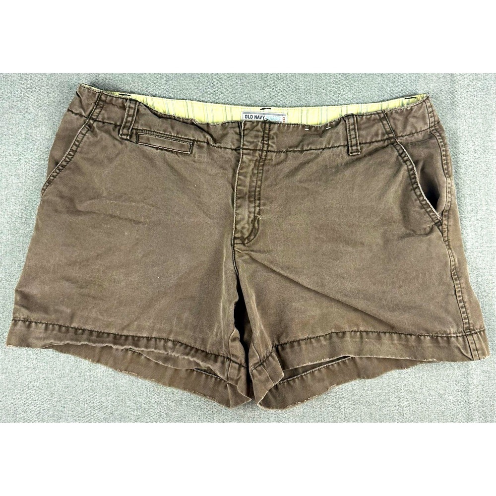 Old Navy Womens Shorts Size 8 Brown Chino Utility Cargo Pockets Washed